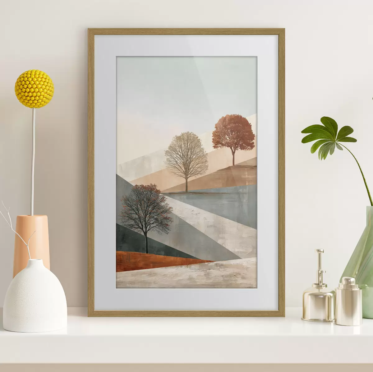 Poster Paesaggio astratto con alberi f50570