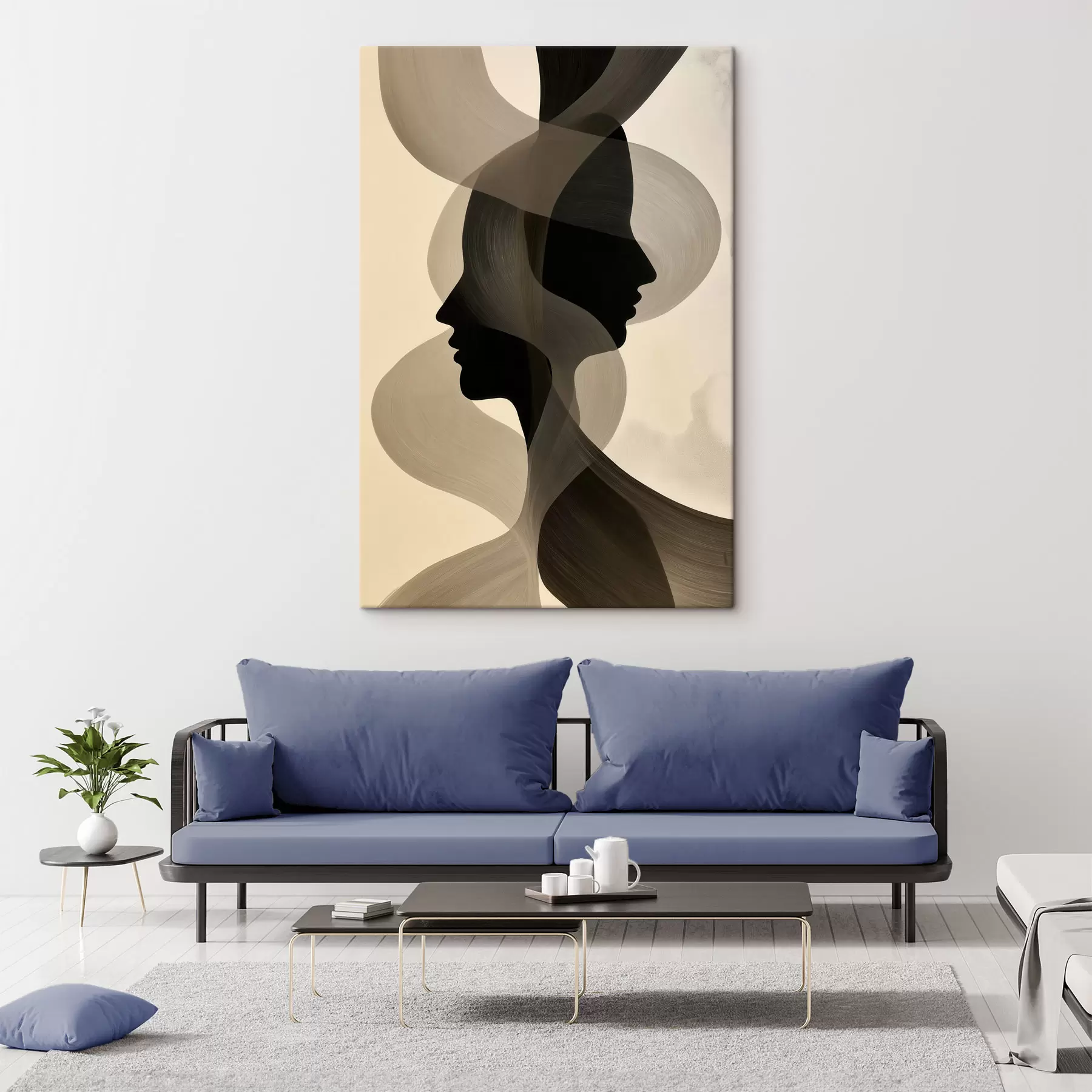 Quadro Profili in nastri tortora nr. s50698