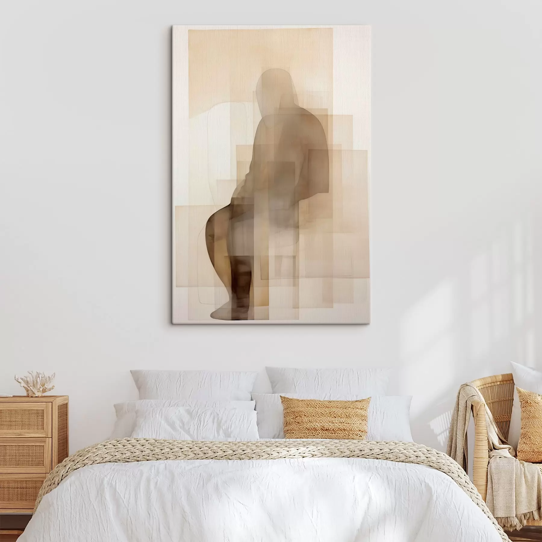 Quadro Figura tra veli color sabbia nr. s50769