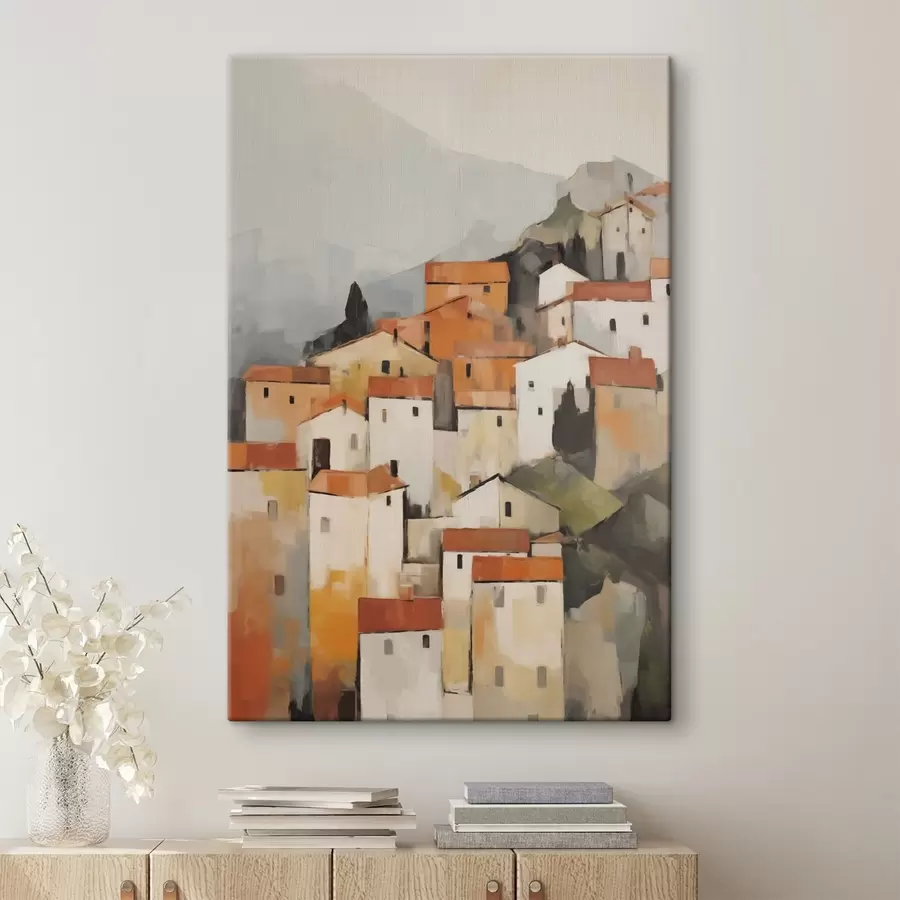 carta da parati Case, pittura in stile imitativo nr. s50772