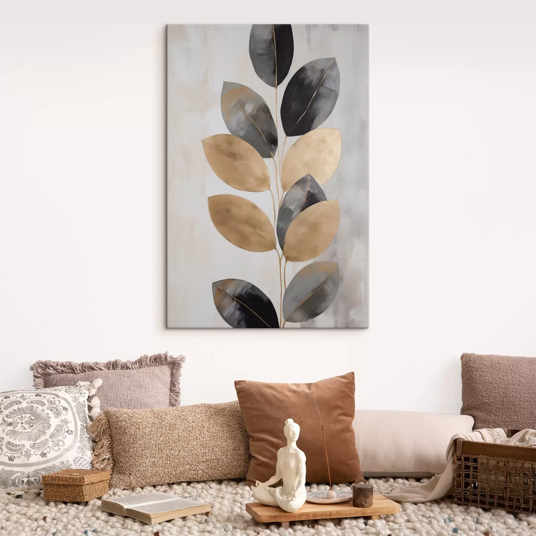 Quadro Foglie, pittura in stile imitativo nr. s50778