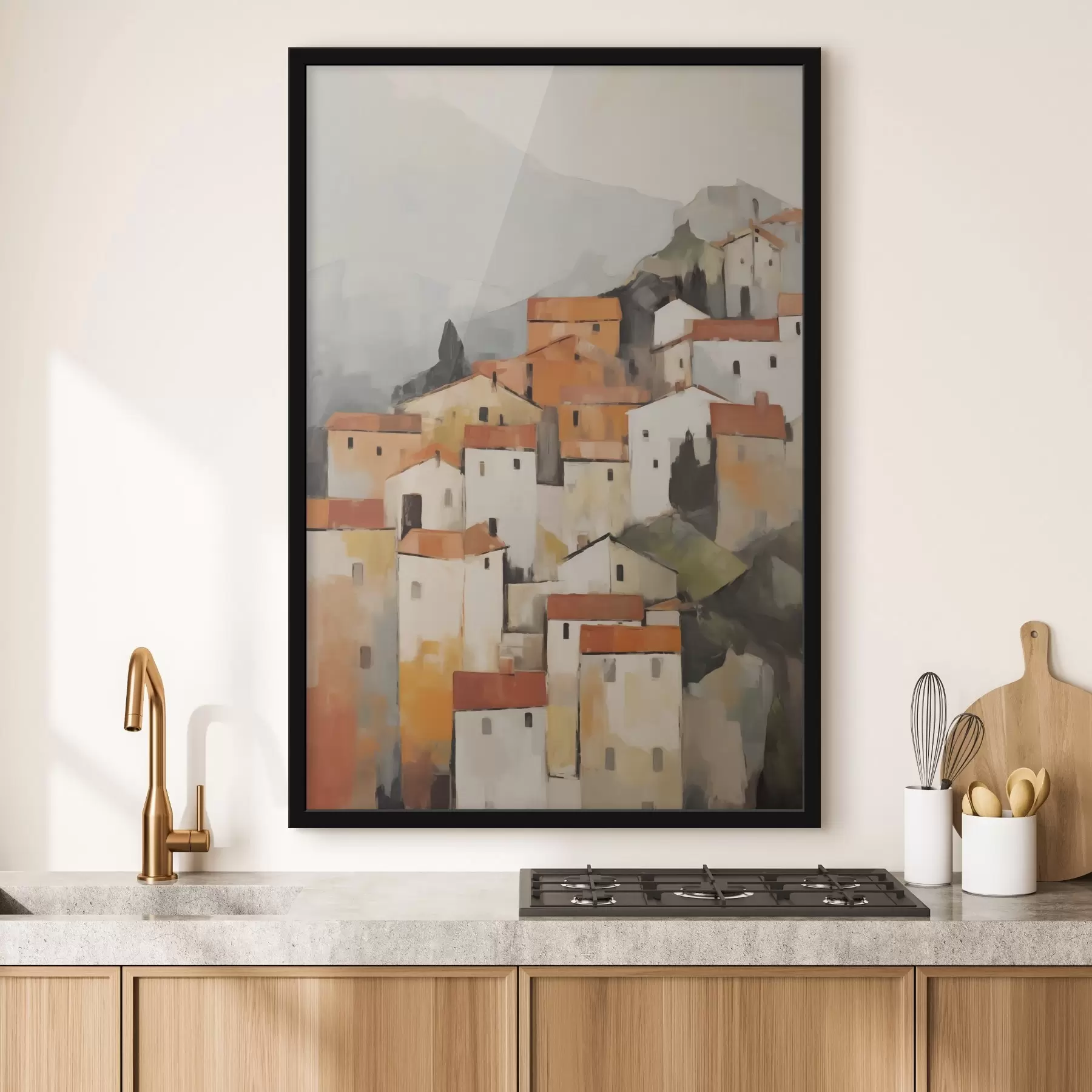 carta da parati Case, pittura in stile imitativo nr. f50772