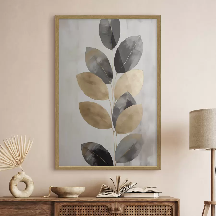 carta da parati Foglie, pittura in stile imitativo nr. f50778