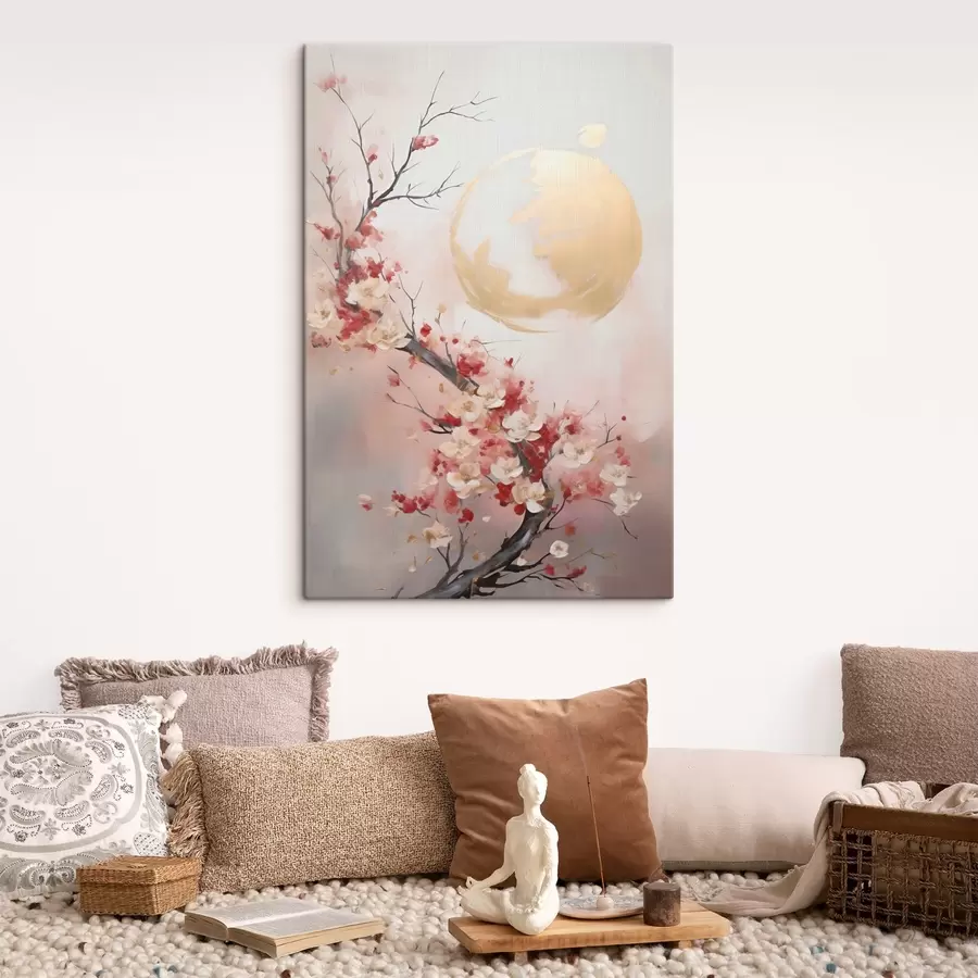 carta da parati Fiori astratti su un albero, imitazione di un dipinto nr. s50844
