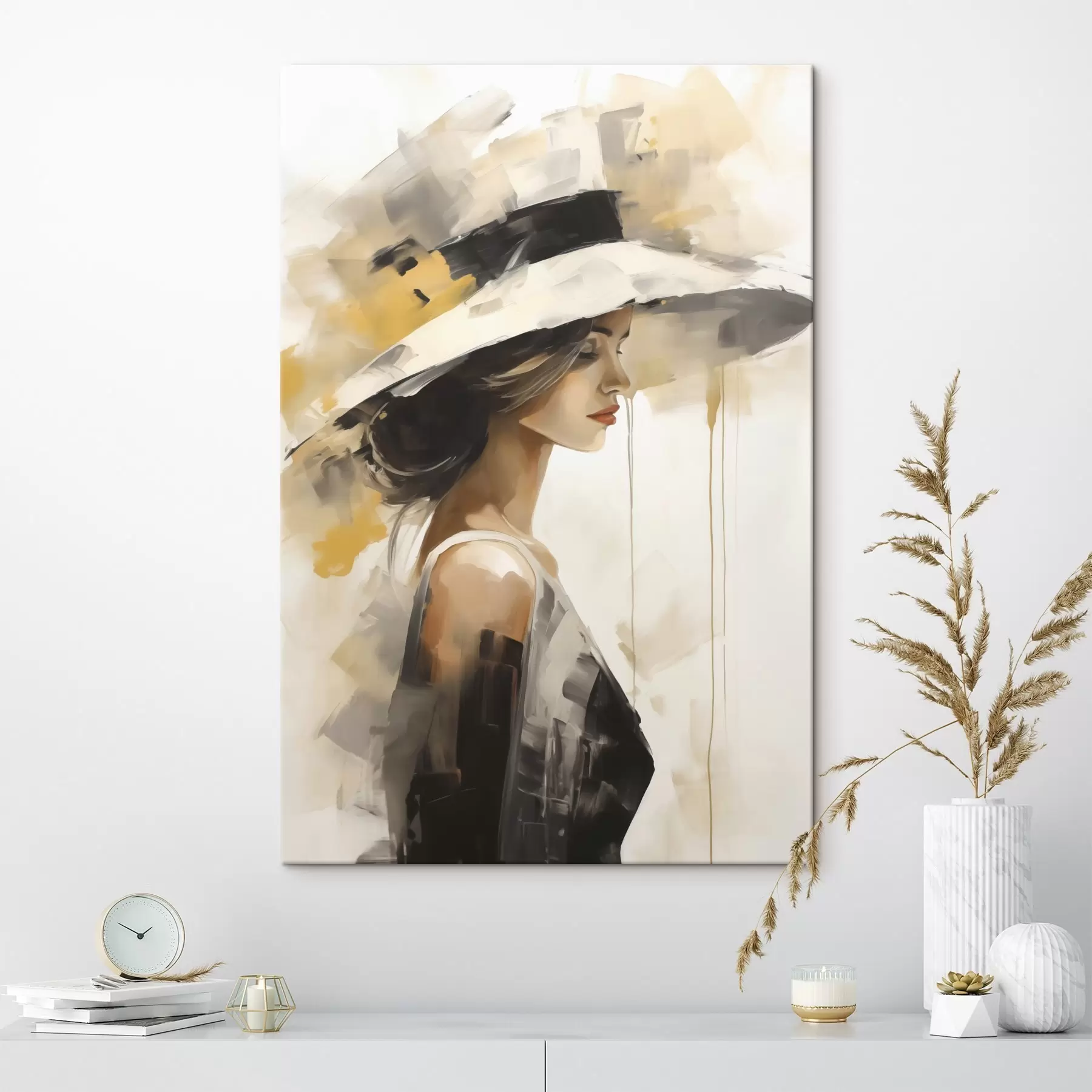carta da parati Giovane donna con il cappello, riproduzione di un dipinto nr. s50846