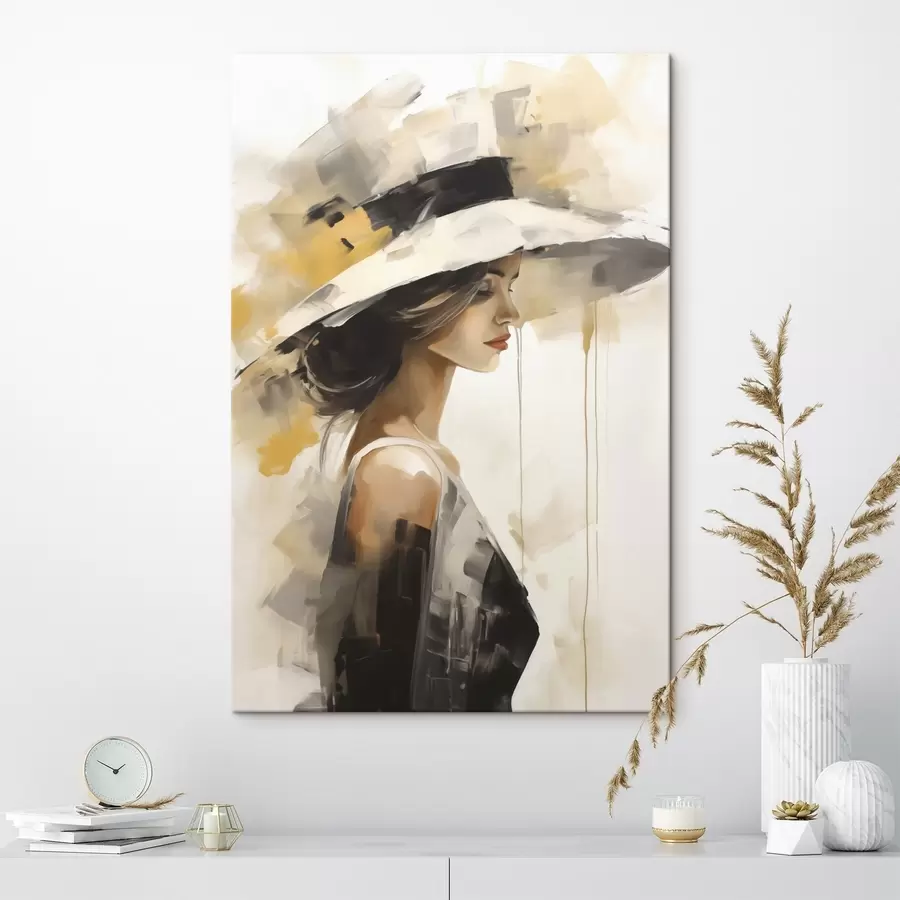 carta da parati Giovane donna con il cappello, riproduzione di un dipinto nr. s50846