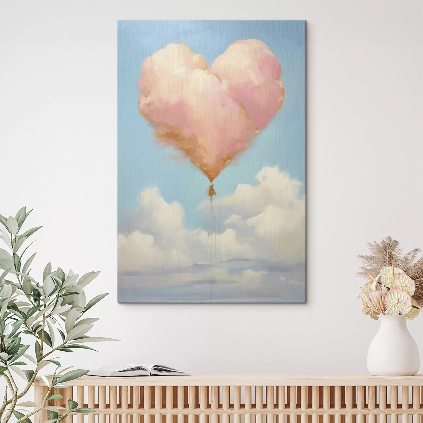 Quadro Nube a forma di cuore, stile pittorico imitativo nr. s50853