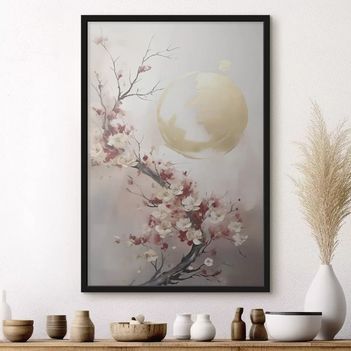 Poster Fiori astratti su un albero, imitazione di un dipinto f50844