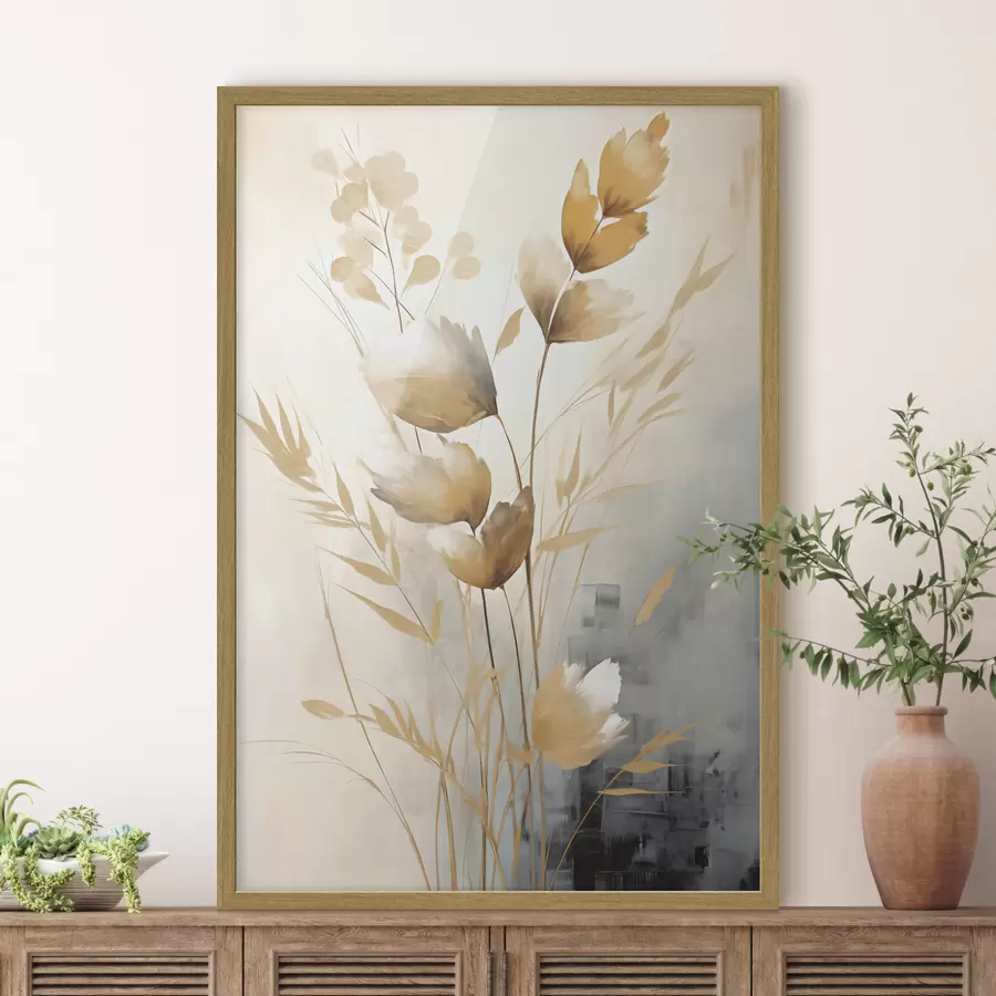 carta da parati Ramo decorativo con foglie, imitazione di un dipinto nr. f50852