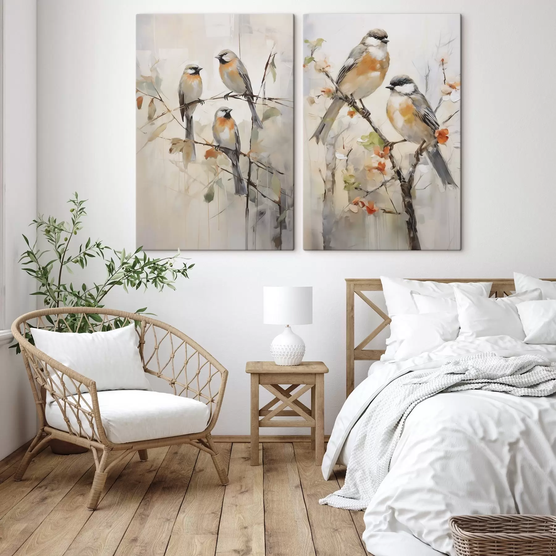 Quadro Duetto di uccellini sui rami nr. m31023