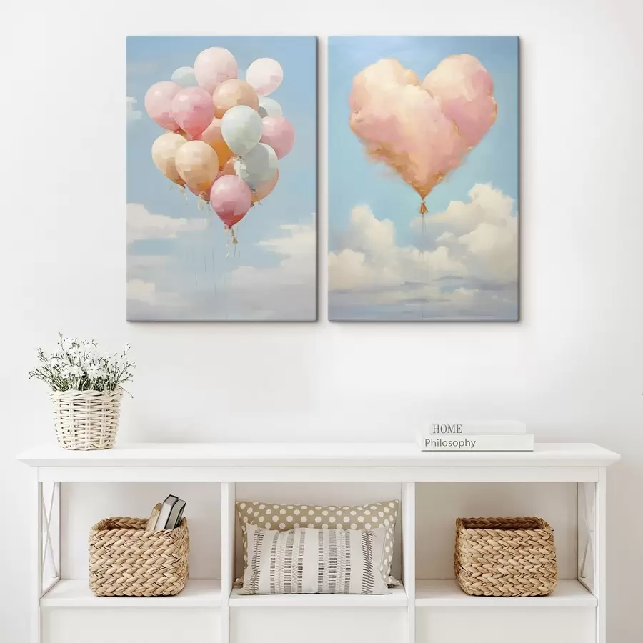 carta da parati Cuore e palloncini, imitazione di un dipinto nr. m31030