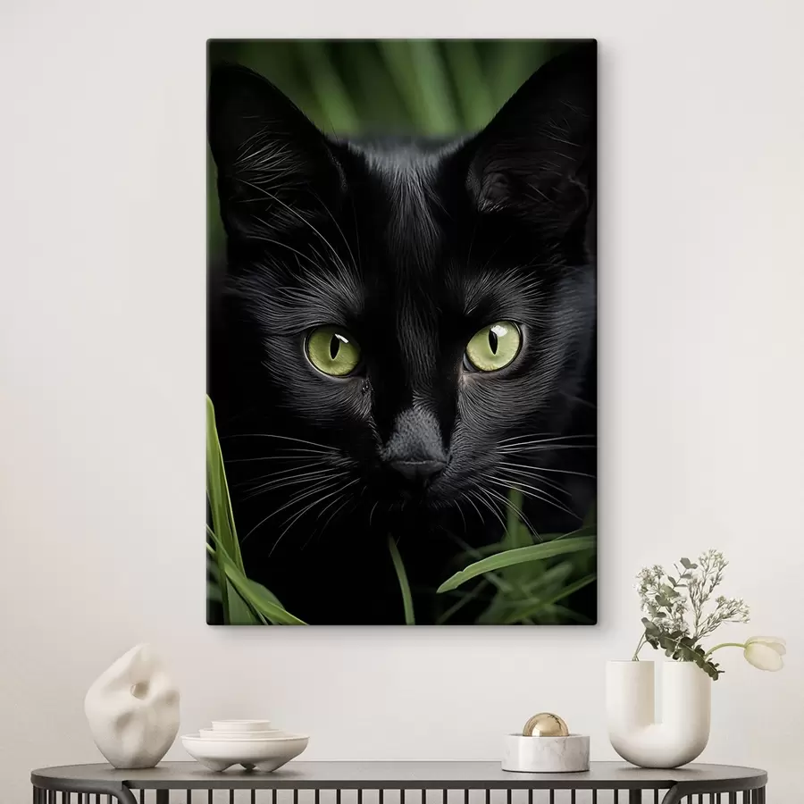 carta da parati Lo sguardo del gatto nero ai tropici nr. s50761