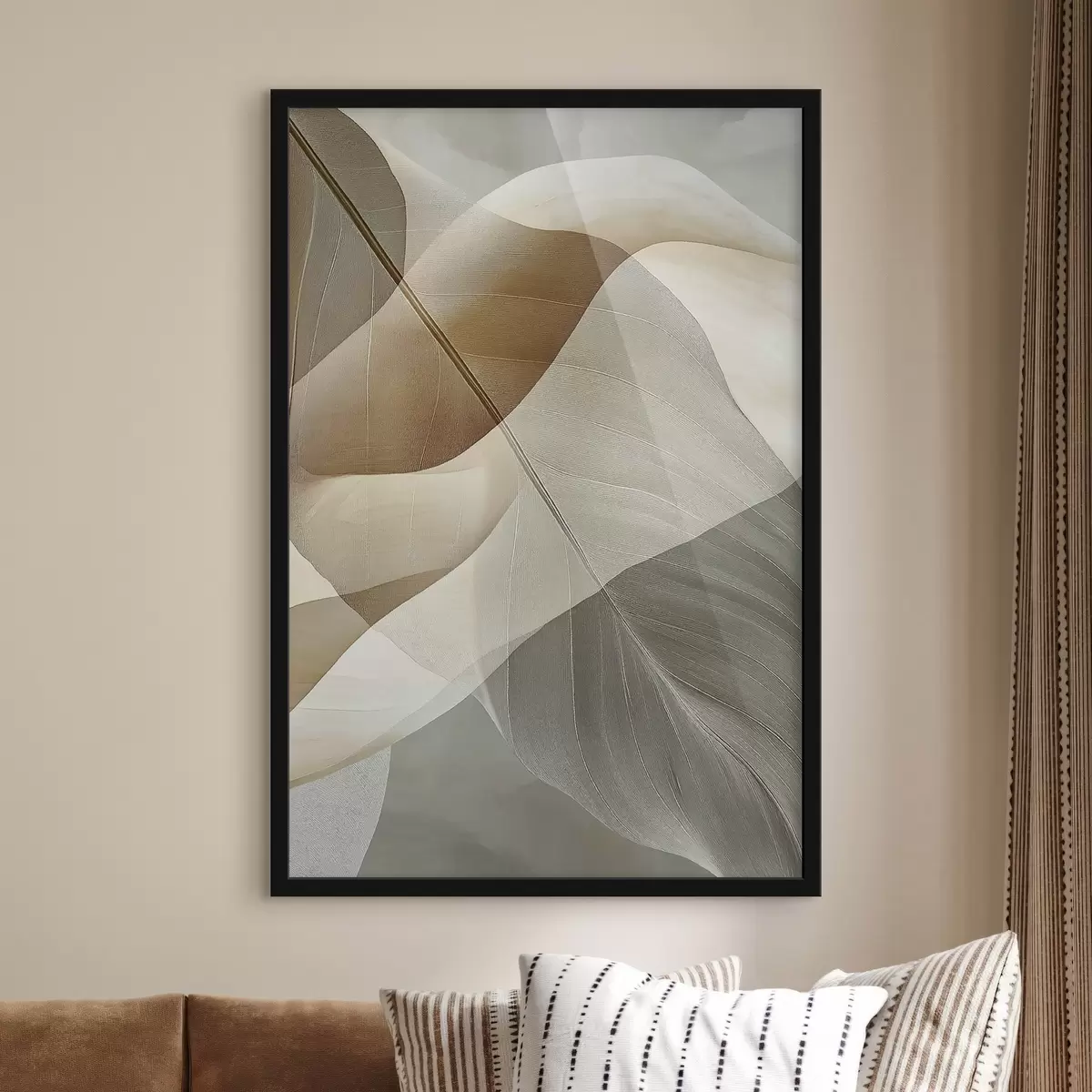 Poster Astrazione fluida in beige f50740