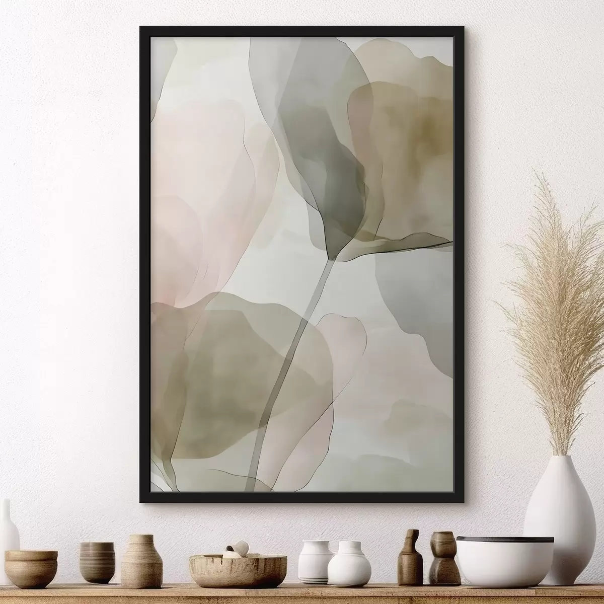 Poster Delicata arte botanica dai toni pastello f50751
