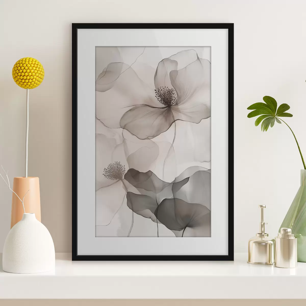 Poster Motivi floreali trasparenti f50752
