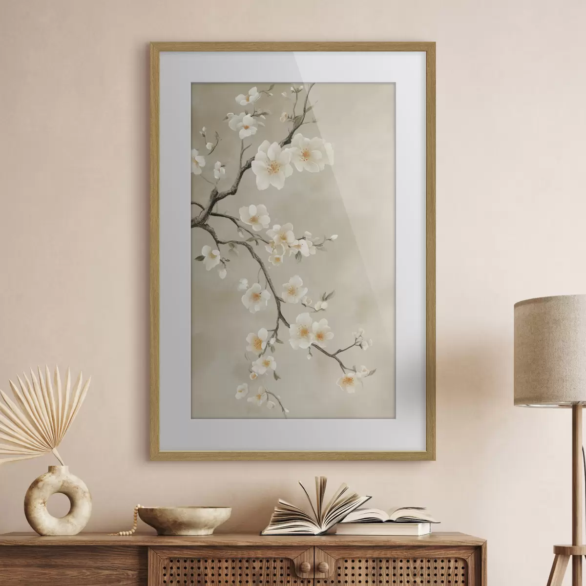 Poster Rami bianchi in fiore f50758