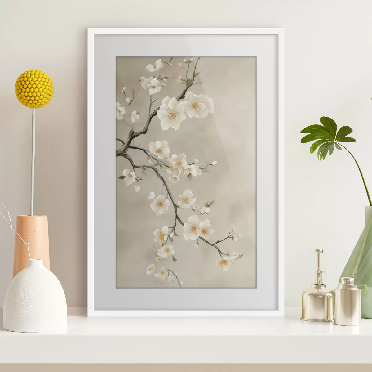 Poster Rami bianchi in fiore f50758