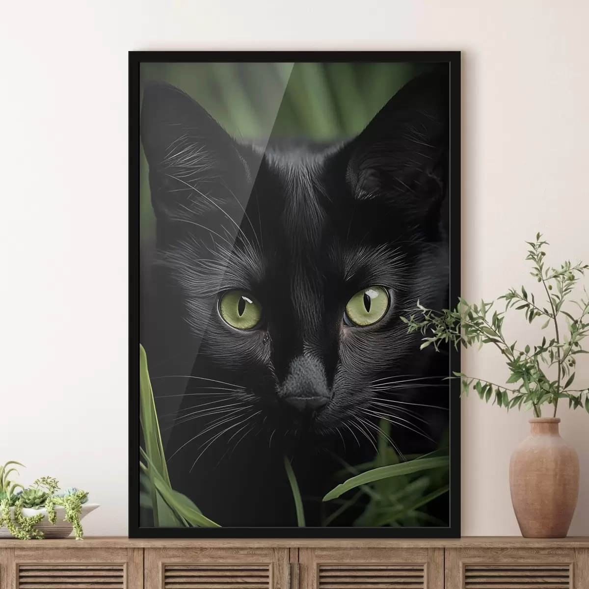 Poster Lo sguardo del gatto nero ai tropici f50761