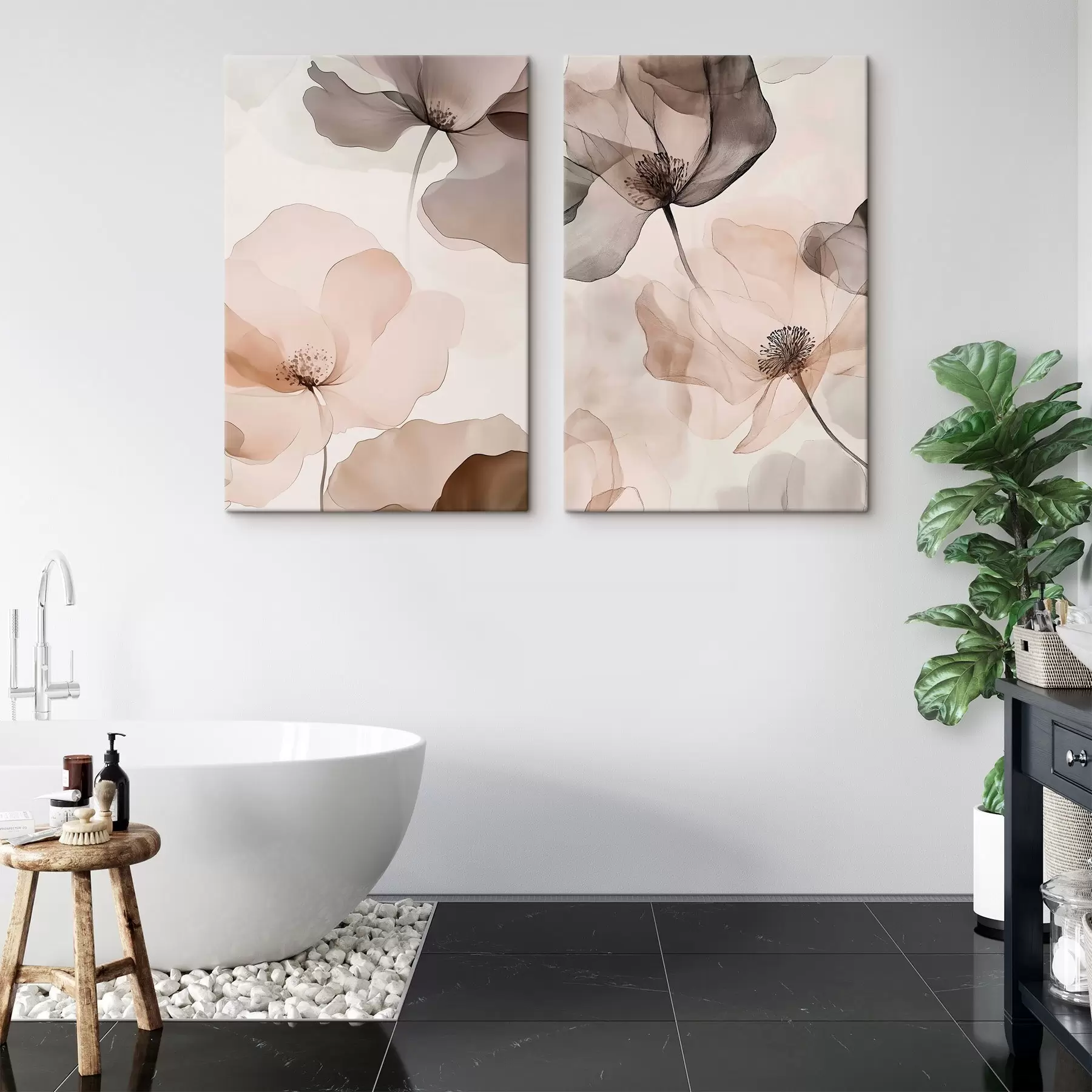 Quadro Fiori in polvere ad acquerello nr. m31002