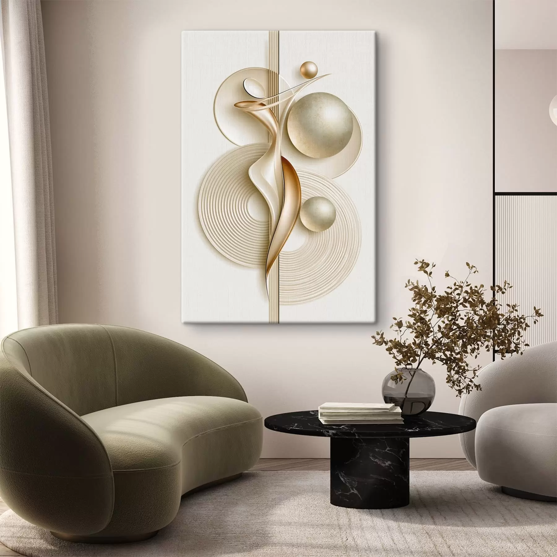 Quadro Elegante figura astratta con delle sfere nr. s50859