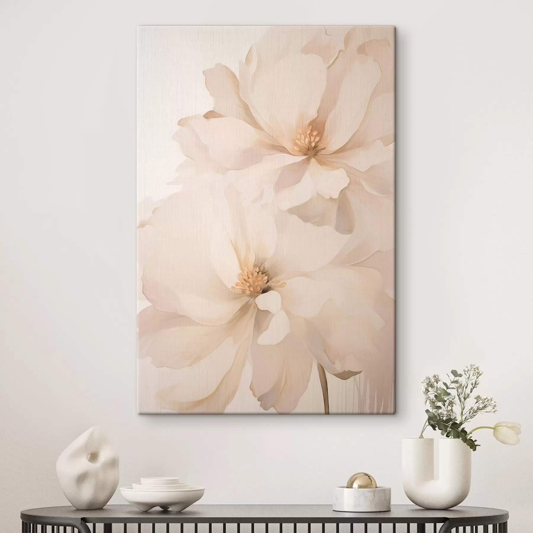 Quadro Peonia color crema delicata nr. s50910