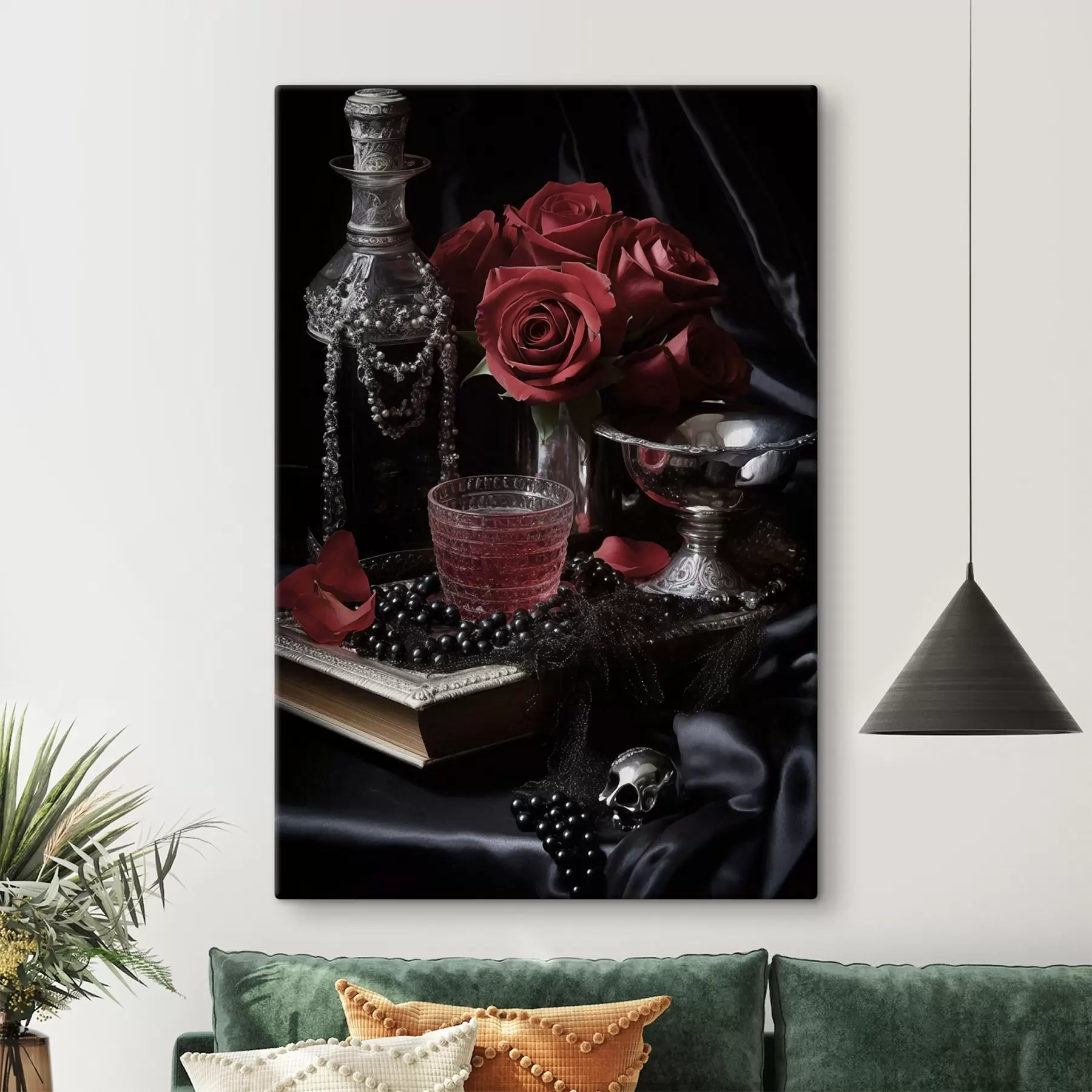 Quadro Rose rosse e caraffa di vetro nr. s50915