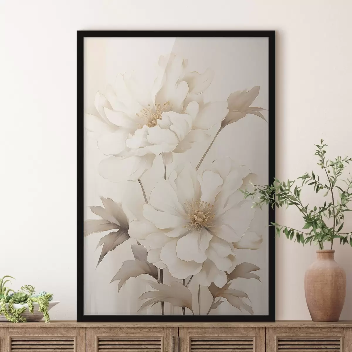 Poster Bocciolo vintage bianco come la neve f50912