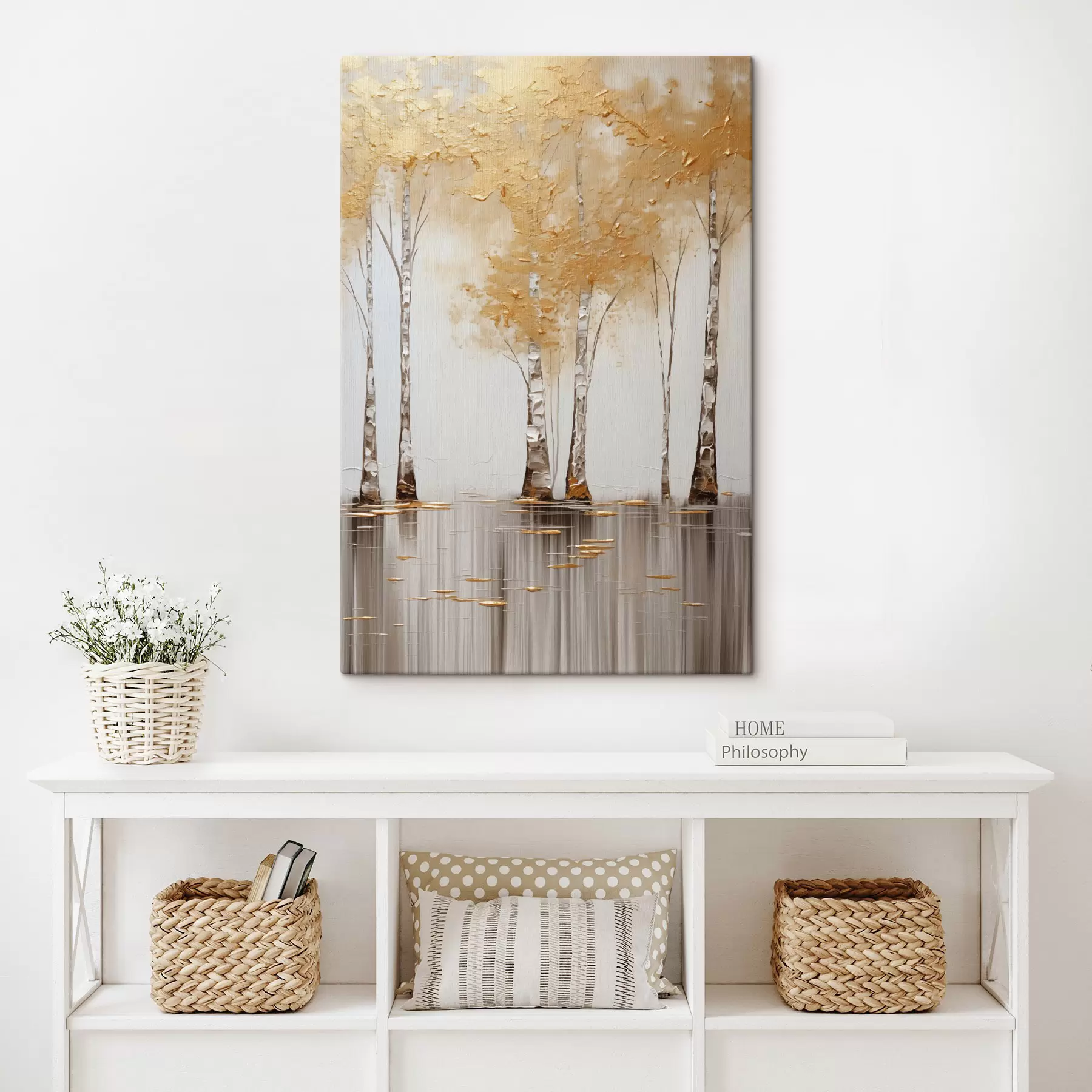 Quadro Alberi dalla struttura particolare con fogliame astratto, arte moderna nr. s50954