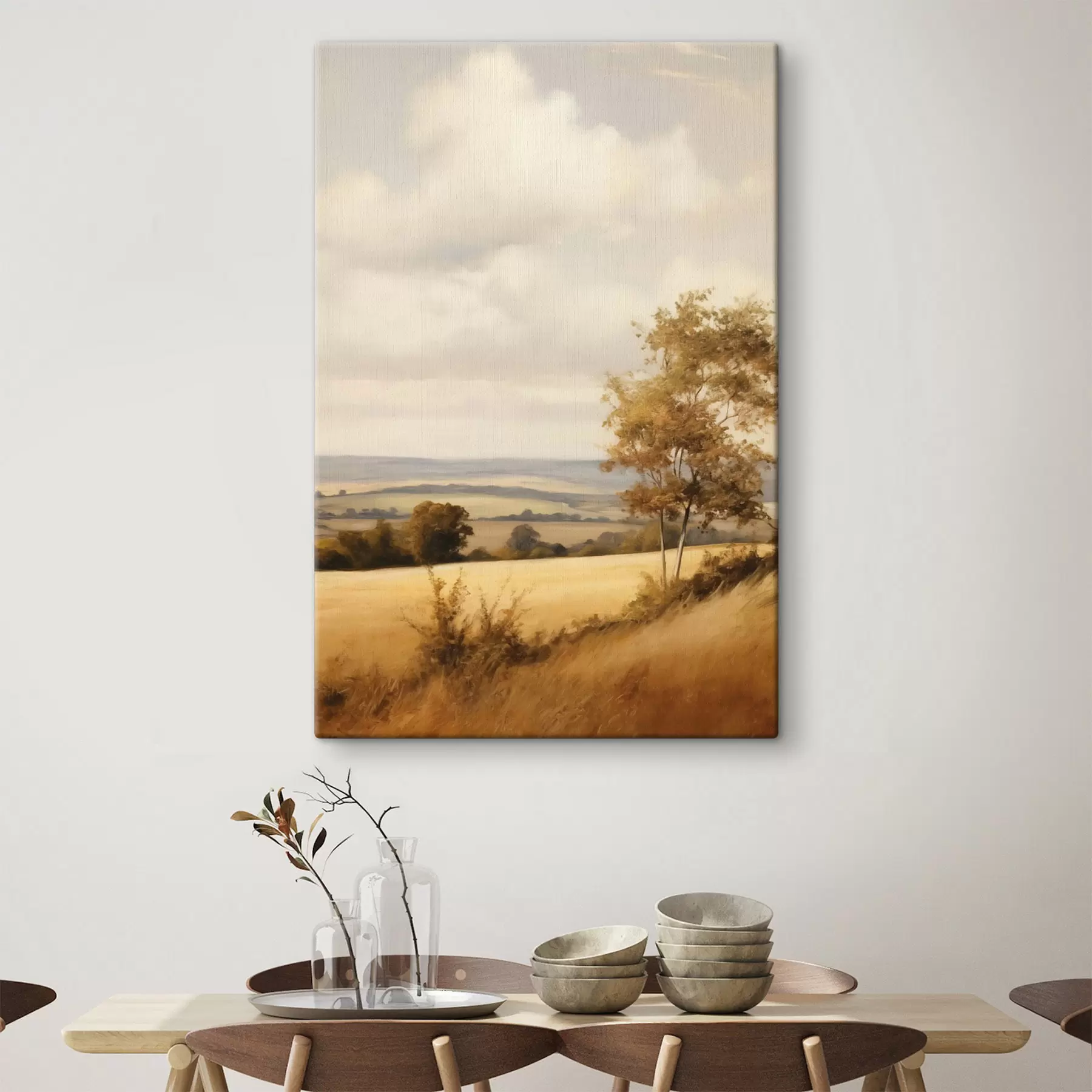 Quadro Campi d’autunno e albero solo nr. s50965
