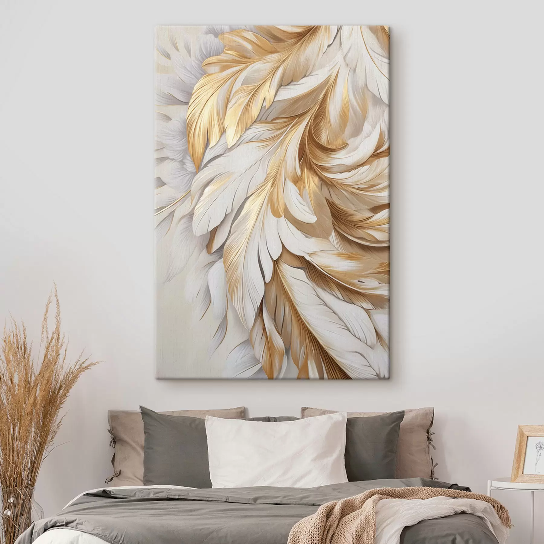 Quadro Volute di piume dorate nr. s50969
