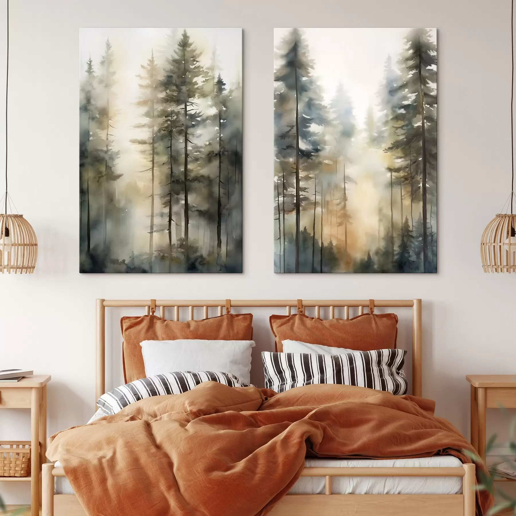 Quadro Luce del bosco in tre parti nr. m31040