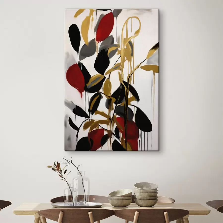 Quadro Ritmo di foglie cremisi nr. s50983