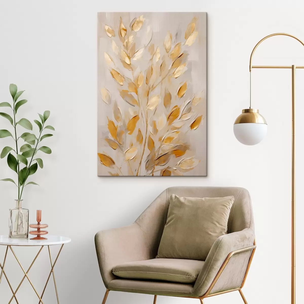 Quadro Fogliame astratto, pittura in stile imitativo nr. s50994