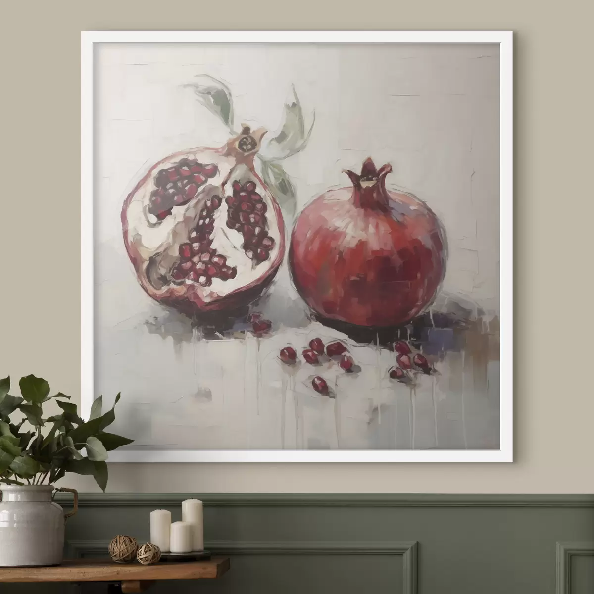 Poster Melograni maturi, dipinto in stile imitativo f50981