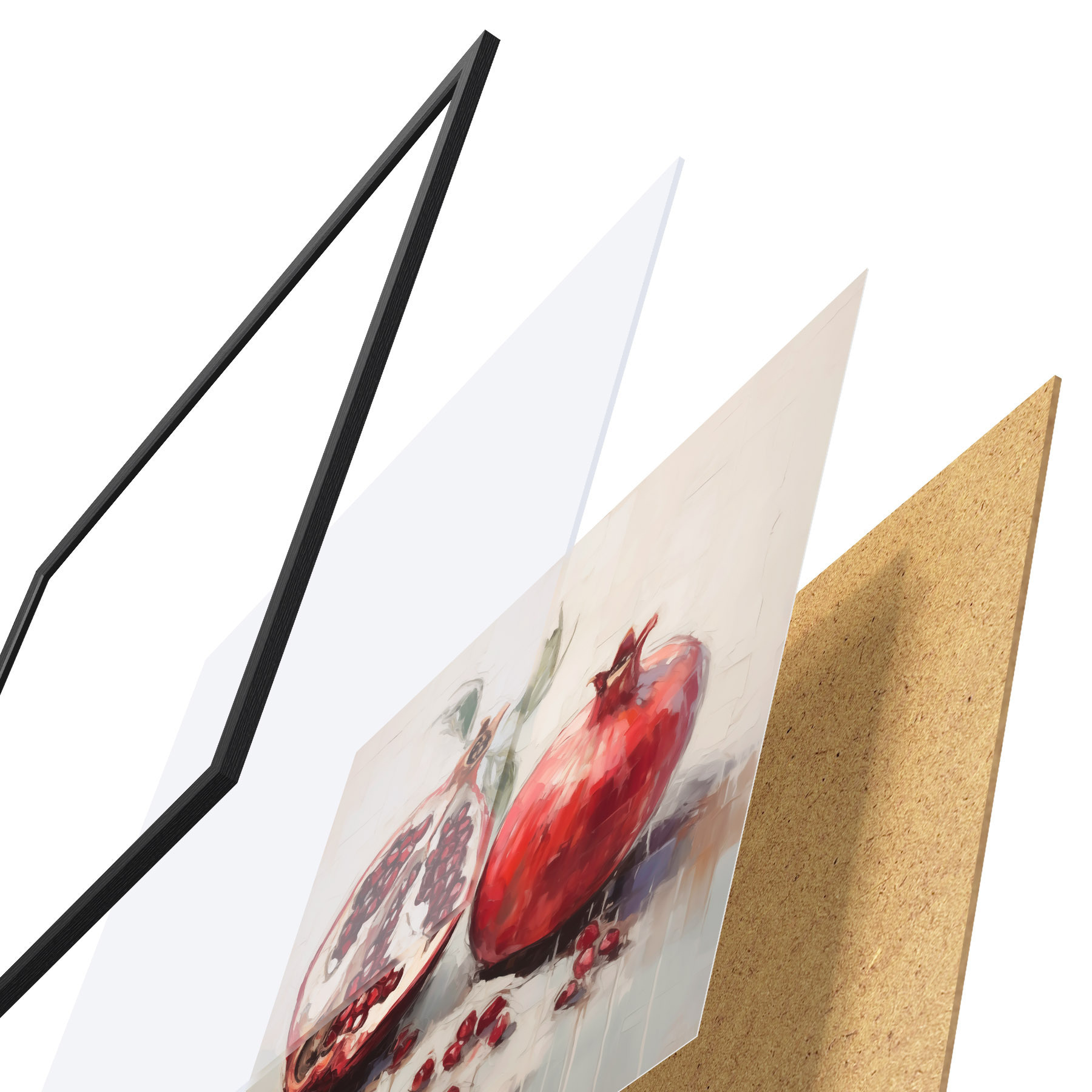 Poster Melograni maturi, dipinto in stile imitativo f50981