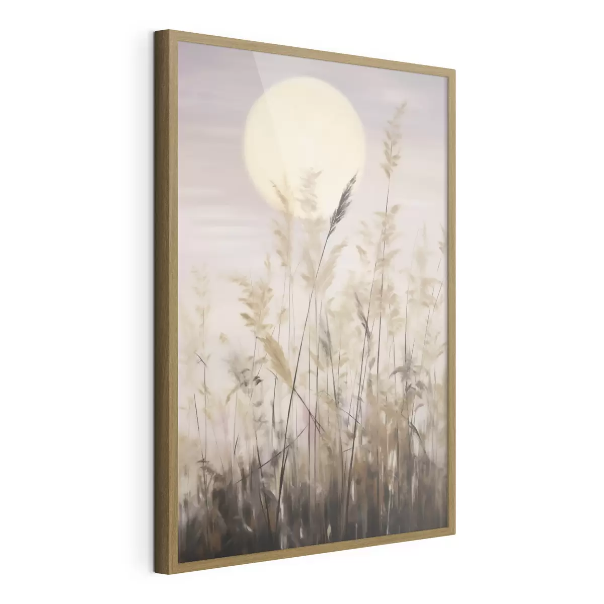 Poster Erbe astratte sullo sfondo della luna, imitazione di un dipinto f50985