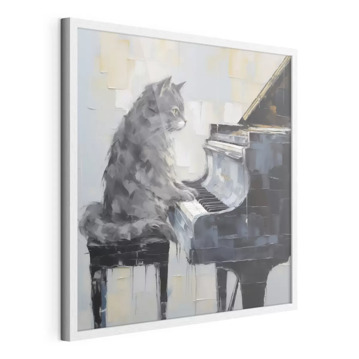 Poster Gatto che suona il pianoforte a coda, in stile imitazione pittorica f50989
