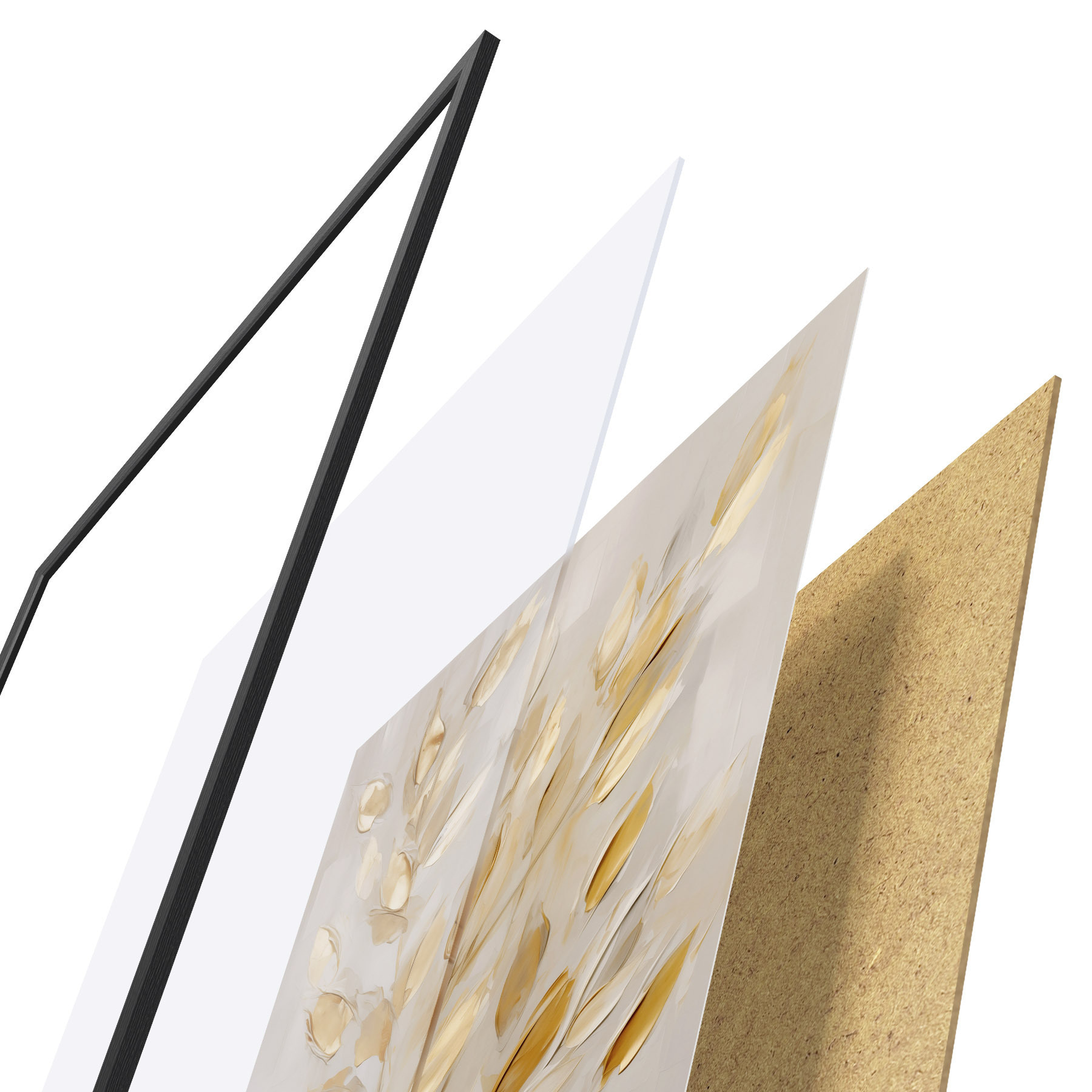 Poster Fogliame astratto, pittura in stile imitativo f50994