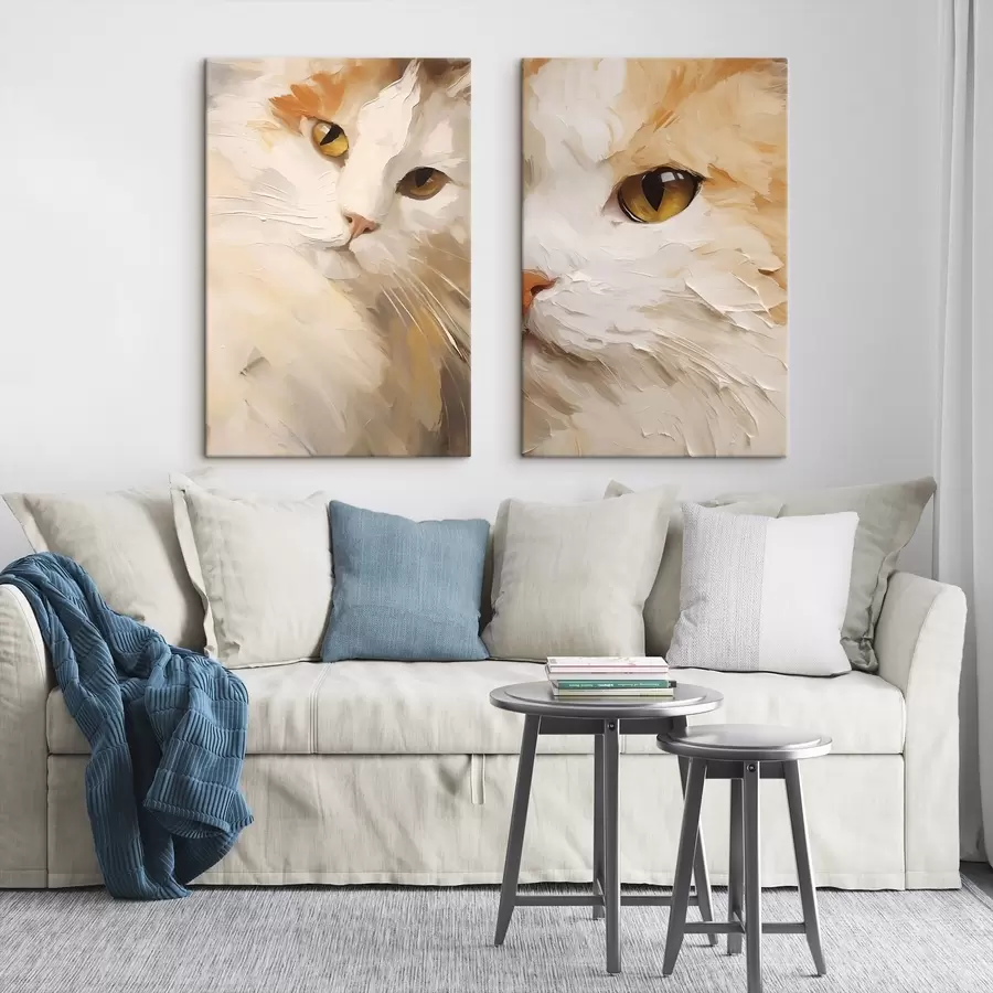 carta da parati Gatto, dipinto in stile imitativo nr. m31063