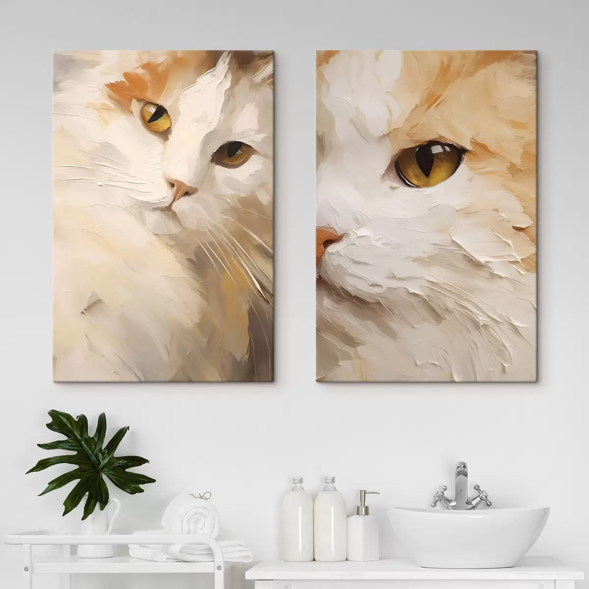 Quadro Gatto, dipinto in stile imitativo nr. m31063