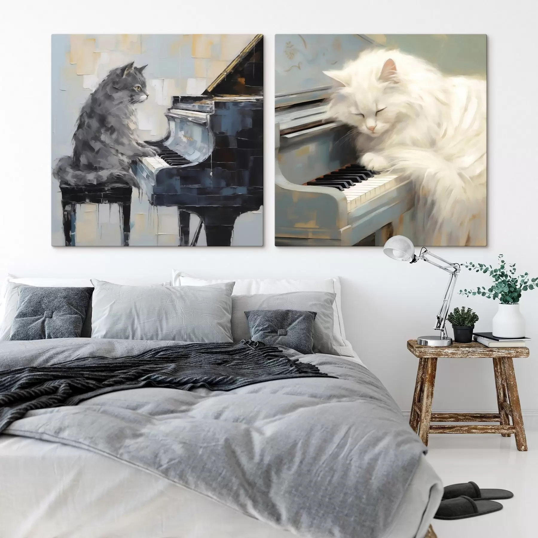Quadro Gatti al pianoforte nr. m31064