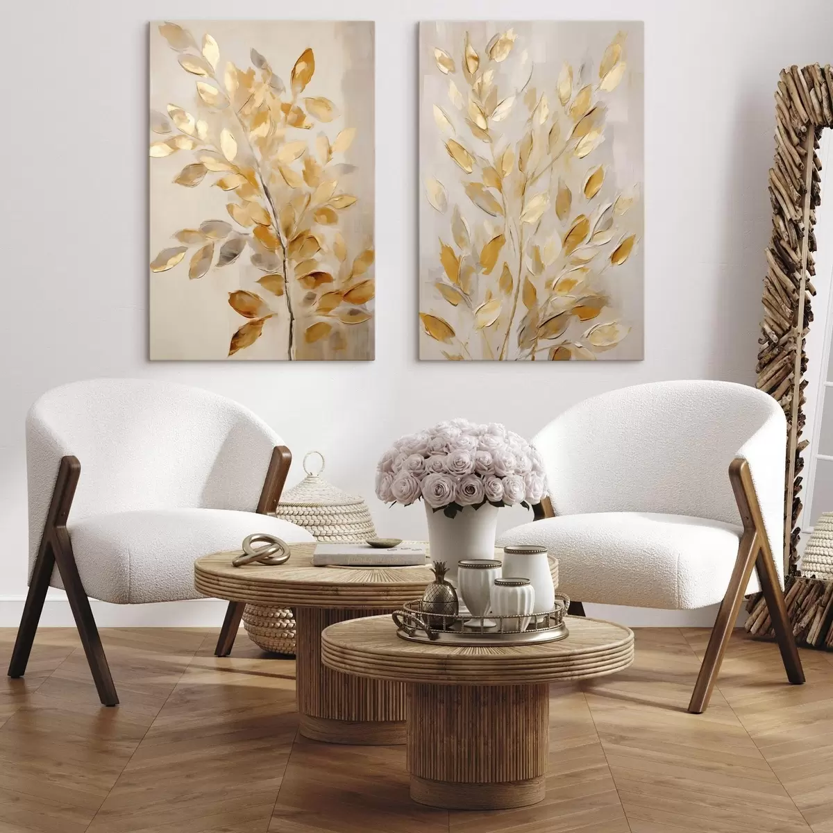 Quadro Fogliame astratto, pittura in stile imitativo nr. m31066