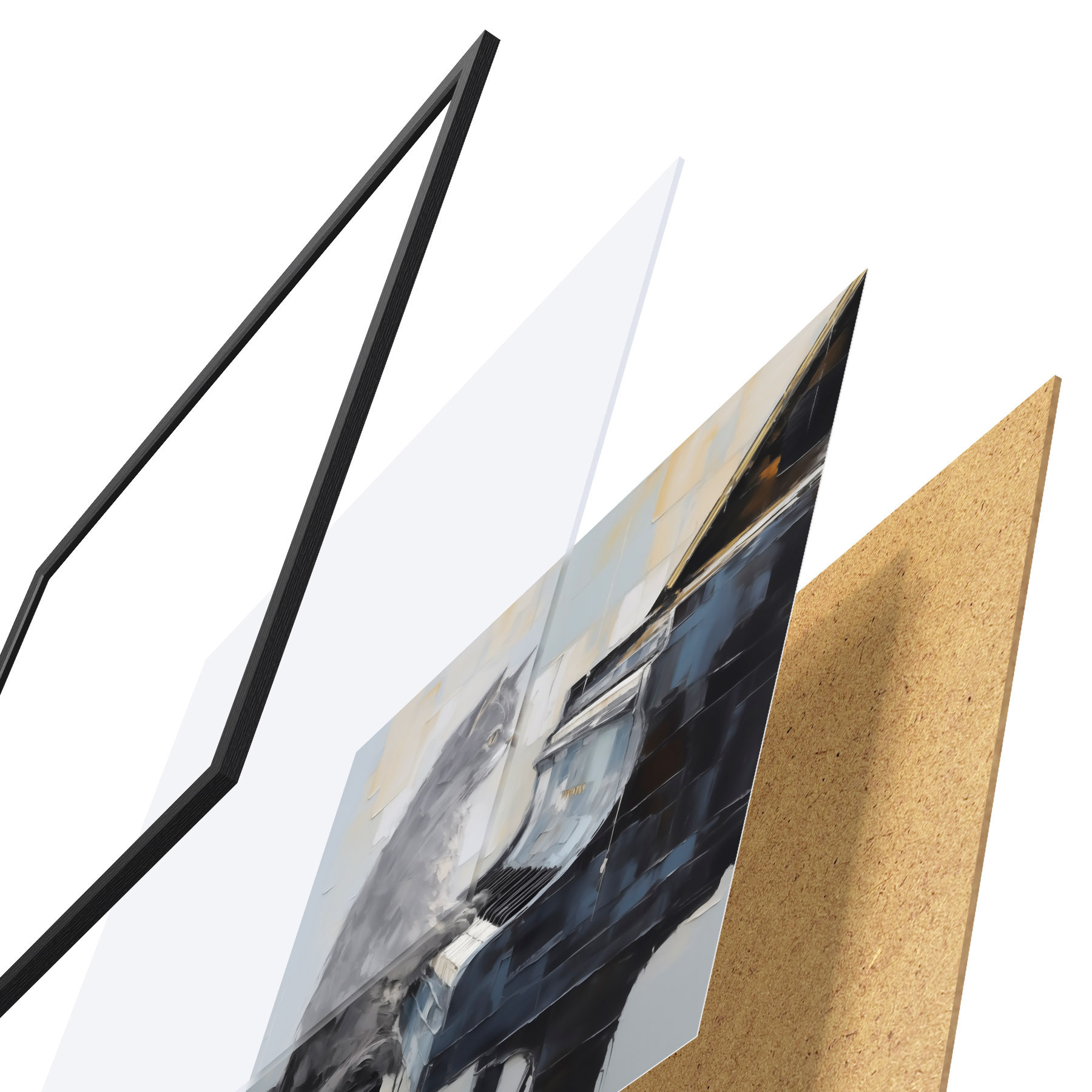 Poster Gatto e pianoforte, dipinto in stile imitativo d31064