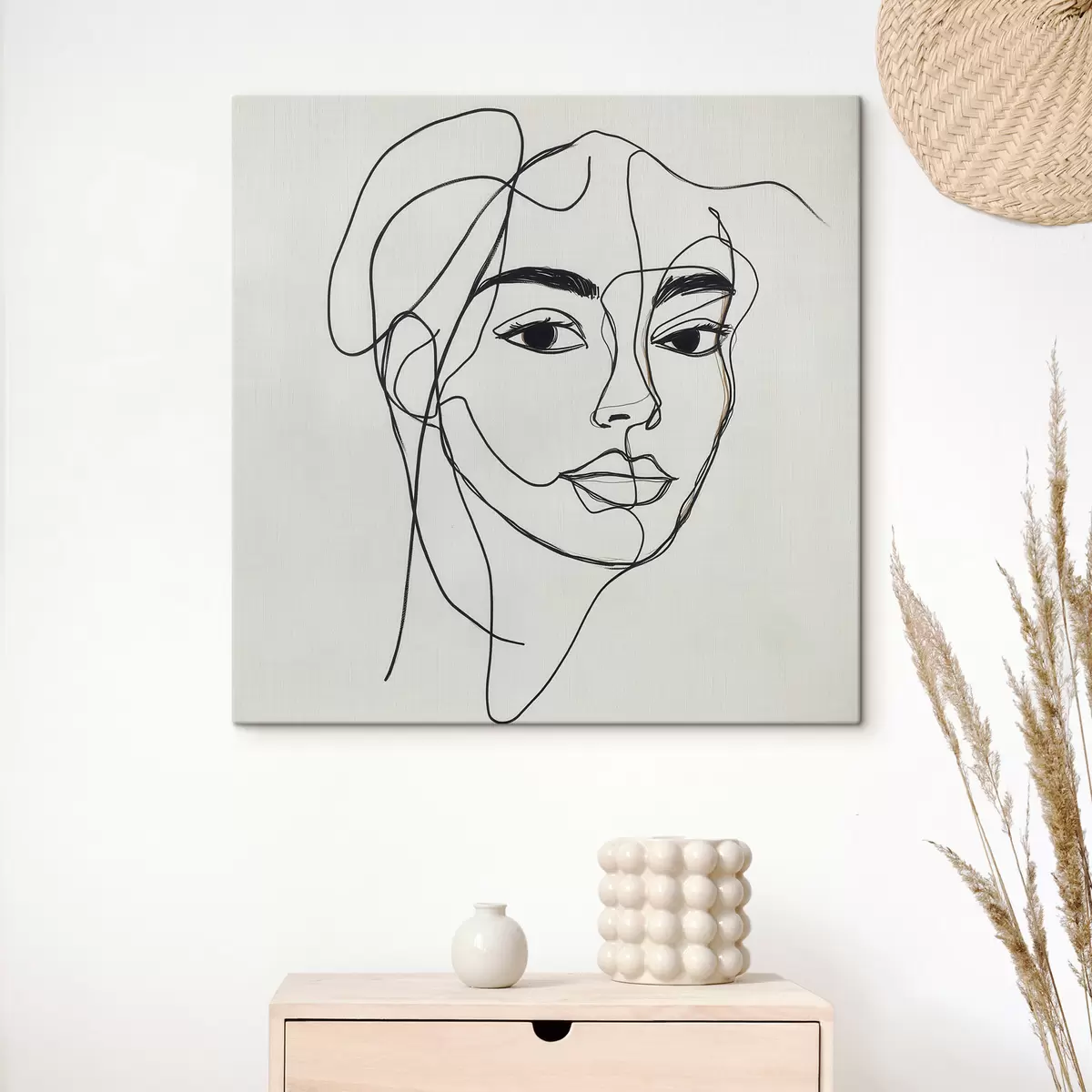 Quadro Ritratto lineare di un volto nr. s51001