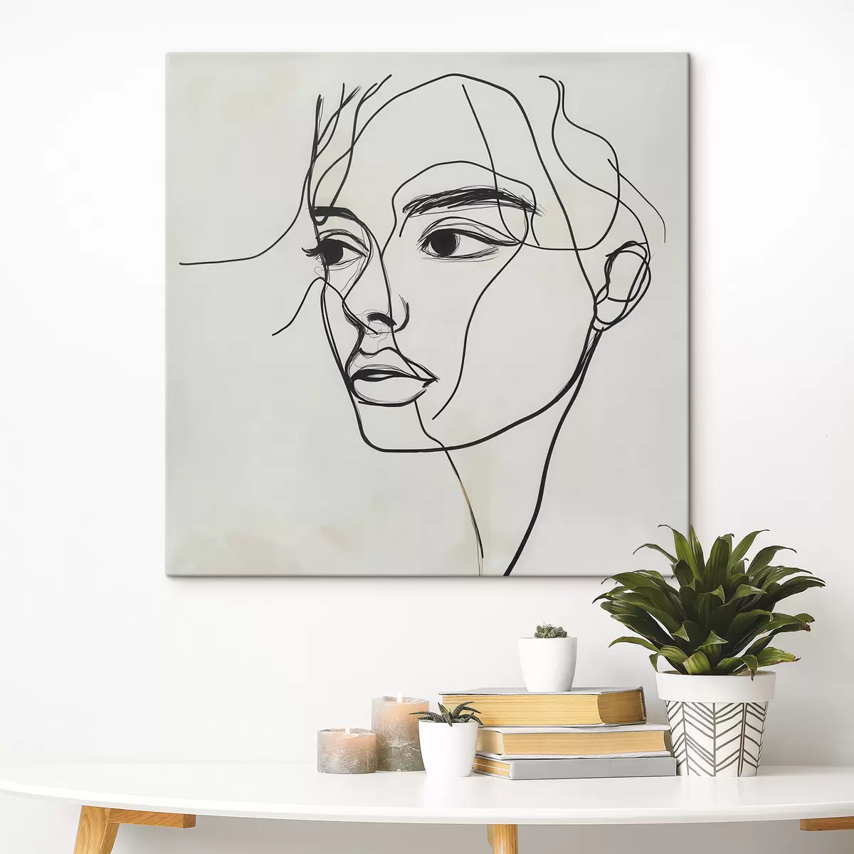 Quadro Ritratto lineare di un volto nr. s51002