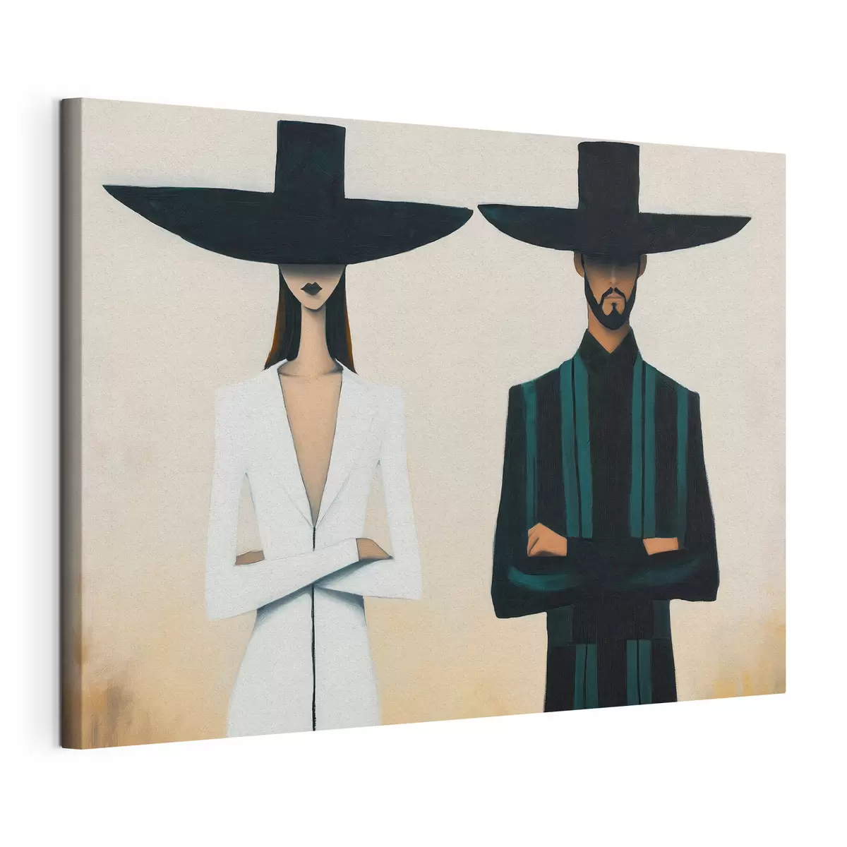 Quadro Coppia con cappelli a tesa larga nr. s51003