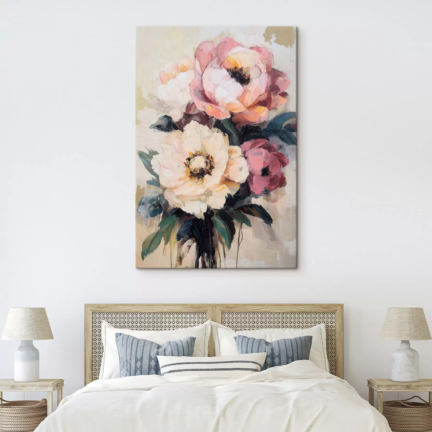 Quadro Peonie rosa e color crema nr. s51007