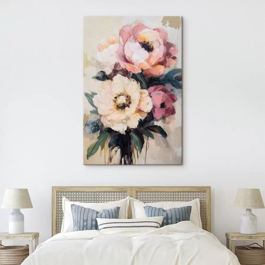 Quadro Peonie rosa e color crema nr. s51007