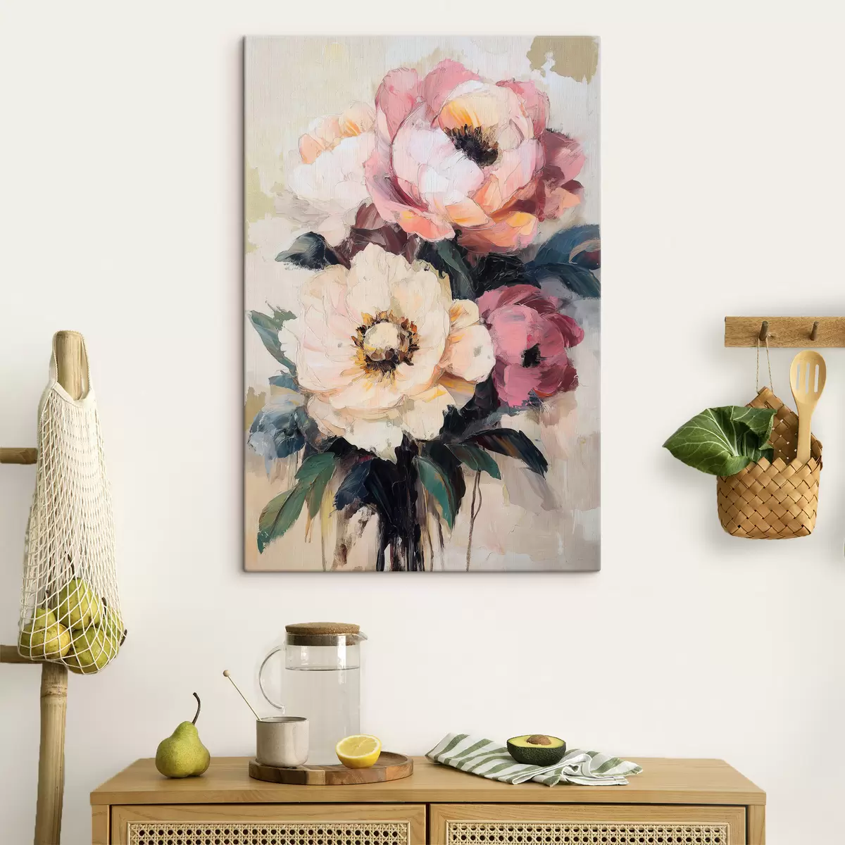 Quadro Peonie rosa e color crema nr. s51007