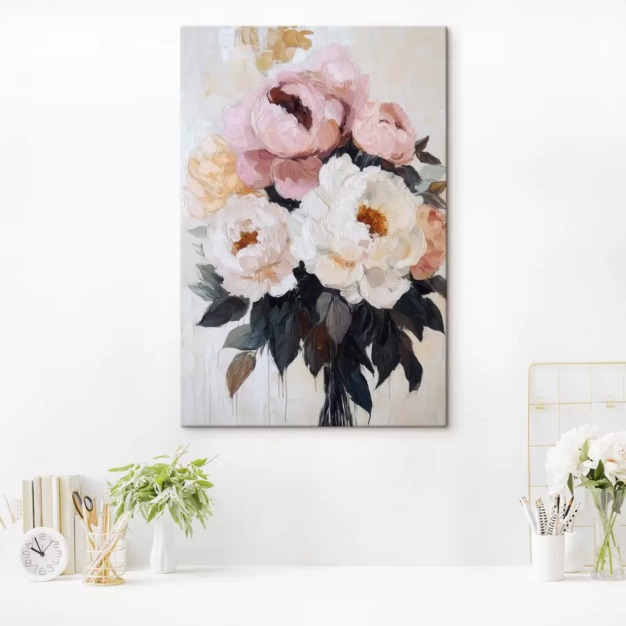 Quadro Mazzo di peonie rosa e bianche nr. s51008